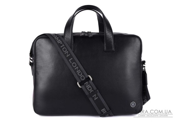 Шкіряна сумка для ноутбука 14 Brampton London Maven Black (Чорний)