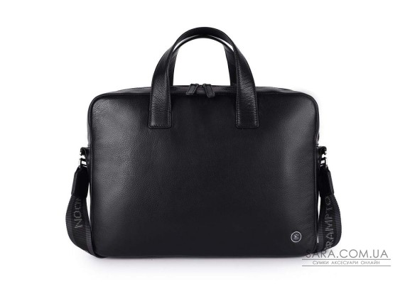 Шкіряна сумка для ноутбука 14 Brampton London Maven Black (Чорний)