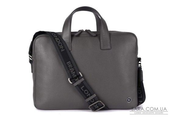 Шкіряна сумка для ноутбука 14 Brampton London Maven Grey (Сірий)