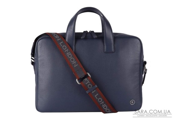 Шкіряна сумка для ноутбука 14 Brampton London Maven Navy (Синій)