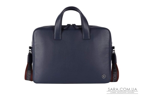 Шкіряна сумка для ноутбука 14 Brampton London Maven Navy (Синій)
