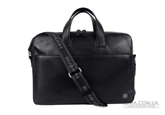 Шкіряна сумка для ноутбука 15,6 Brampton London Commandeer Black (Чорний)