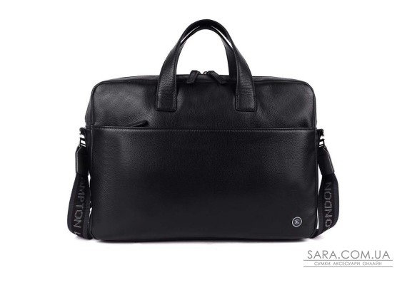 Шкіряна сумка для ноутбука 15,6 Brampton London Commandeer Black (Чорний)