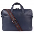 Шкіряна сумка для ноутбука 15,6 Brampton London Commandeer Navy (Синий)