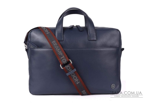 Шкіряна сумка для ноутбука 15,6 Brampton London Commandeer Navy (Синий)