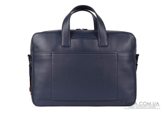 Шкіряна сумка для ноутбука 15,6 Brampton London Commandeer Navy (Синий)