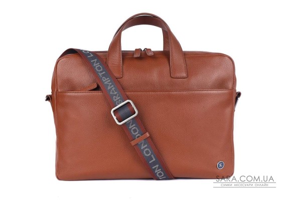 Шкіряна сумка для ноутбука 15,6 Brampton London Commandeer Tan (Рудий)