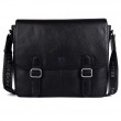 Кожаная сумка мессенджер для ноутбука 14 Brampton London Emissary Black (Черный)