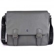 Кожаная сумка мессенджер для ноутбука 14 Brampton London Emissary Grey (Серый)