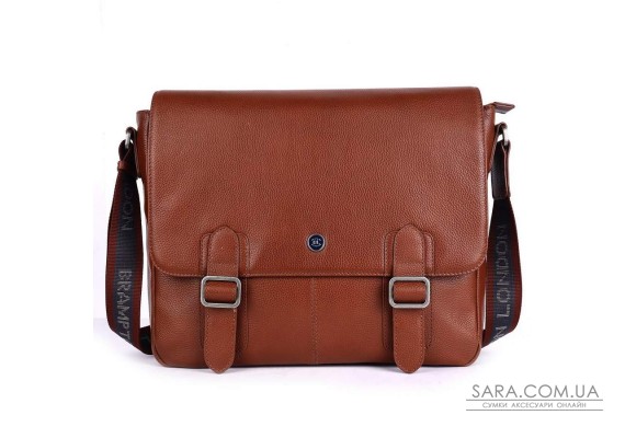 Кожаная сумка мессенджер для ноутбука 14 Brampton London Emissary Tan (Рыжий)