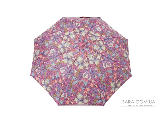 Женский зонт Fulton L907-041819 Morris & Co. Minilite-2 UV Golden Lily Pink