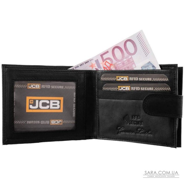 Кошелек кожаный мужской JCB NC45MN Black (Черный) Кошелек кожаный мужской JCB NC45MN Black (Черный)
