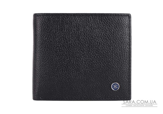Мужской кожаный кошелек Brampton London Plutus Black (Черный)