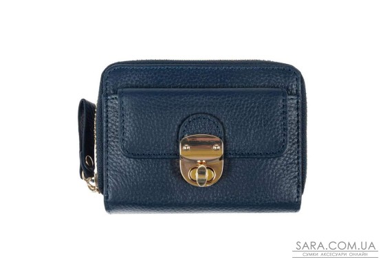 Женский кожаный кошелек Ashwood Y50 Navy (Темно-синий)