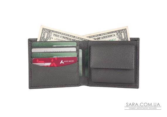 Мужской кожаный кошелек Brampton London Plutus Grey (Серый)