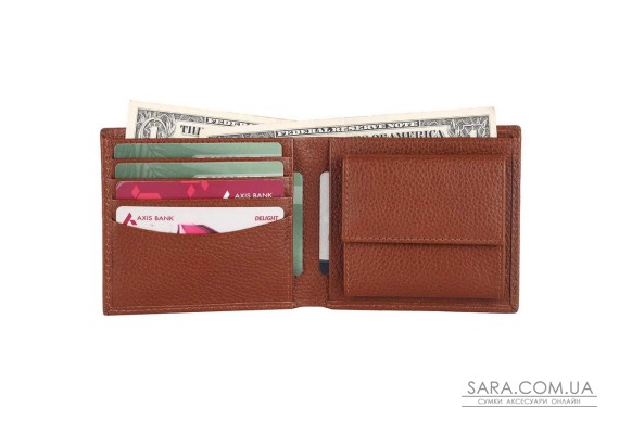 Мужской кожаный кошелек Brampton London Plutus Tan (Рыжий)