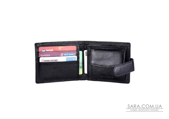 Мужской кожаный кошелек Hammonds Flycatcher HF502 Black (Черный)