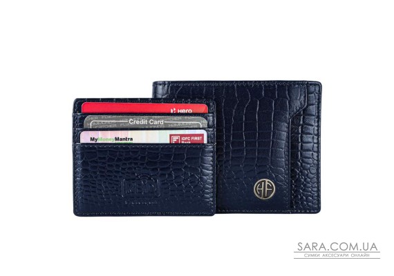 Мужской кожаный кошелек Hammonds Flycatcher HF577 Croc Blue (Синий)