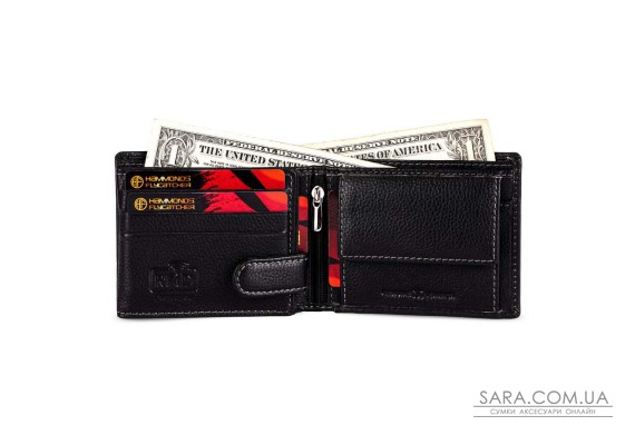 Мужской кожаный кошелек Hammonds Flycatcher HF592 Black (Черный)