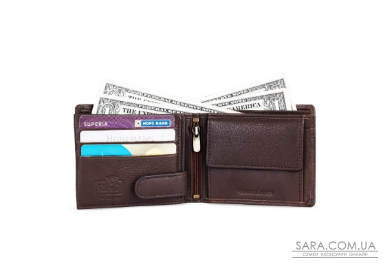 Мужской кожаный кошелек Hammonds Flycatcher HF592 Redwood Brown (Коричневый)