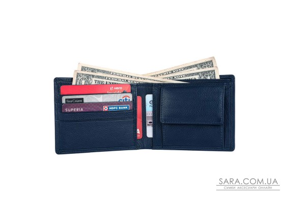 Мужской кожаный кошелек Hammonds Flycatcher HF594 Blue (Синий)