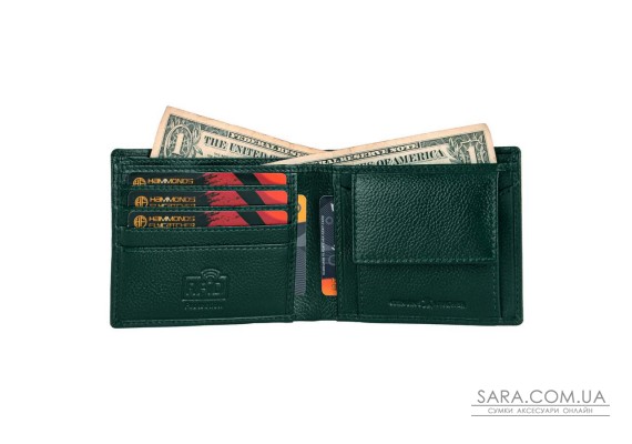 Мужской кожаный кошелек Hammonds Flycatcher HF594 Green (Зеленый)