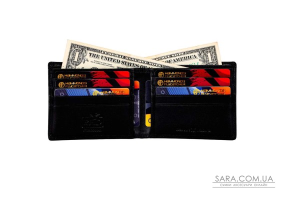 Мужской кожаный кошелек Hammonds Flycatcher HF595 Black (Черный)