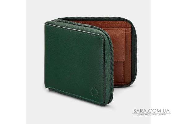 Мужской кожаный кошелек Yoshi Y2046 17 (Green/Brown)