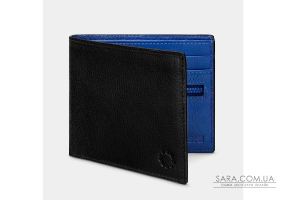 Мужской кожаный кошелек Yoshi Y2378 (Black/Blue)