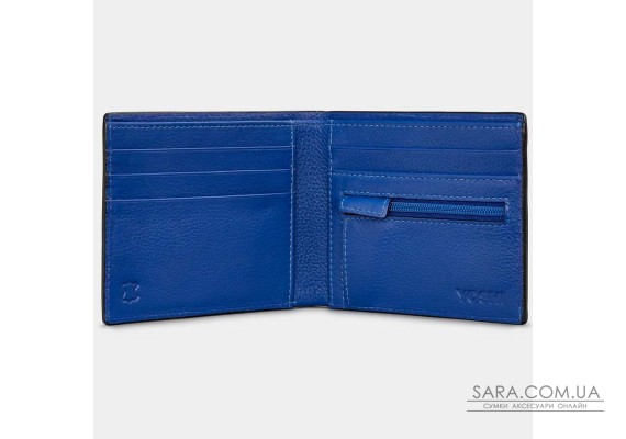 Мужской кожаный кошелек Yoshi Y2378 (Black/Blue)