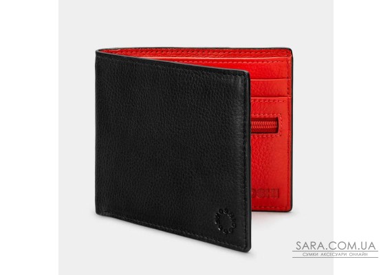 Мужской кожаный кошелек Yoshi Y2378 (Black/Red)
