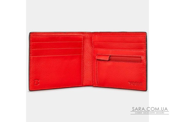 Мужской кожаный кошелек Yoshi Y2378 (Black/Red)