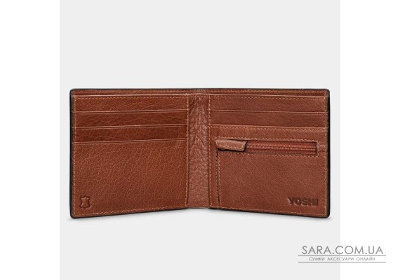 Мужской кожаный кошелек Yoshi Y2378 (Green/Brown)