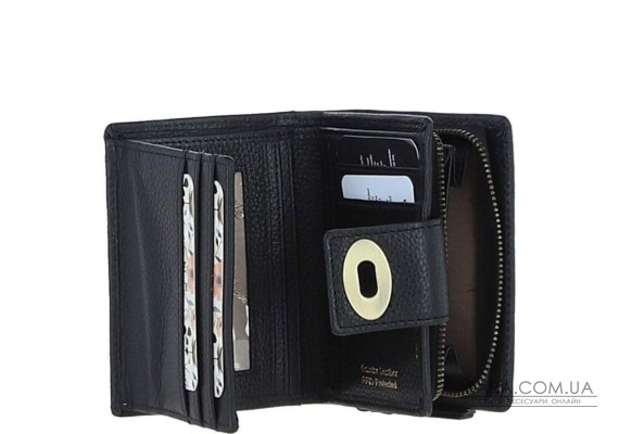 Женский кожаный кошелек Ashwood Y60 Black (Черный)