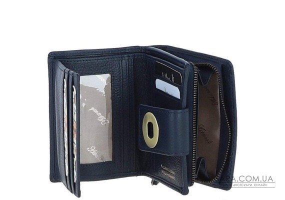 Женский кожаный кошелек Ashwood Y60 Navy (Темно-синий)