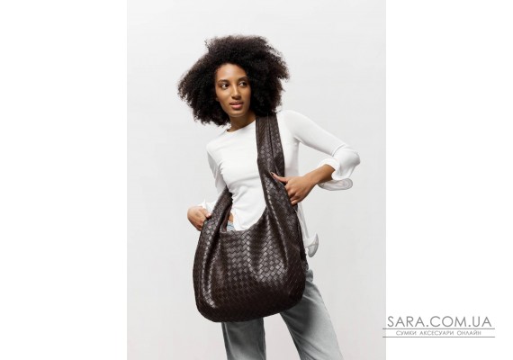 Женская сумка Sambag HOBO WEAVE шоколад