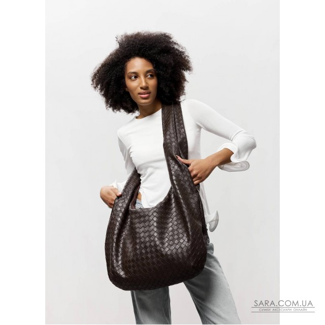 Женская сумка Sambag HOBO WEAVE шоколад Женская сумка Sambag HOBO WEAVE шоколад