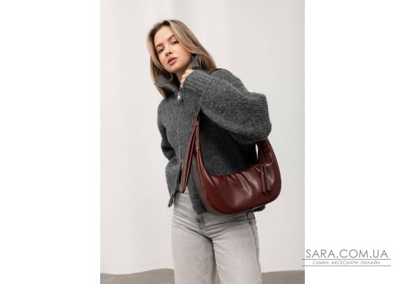 Женская сумка Sambag HOBO S бургунди.