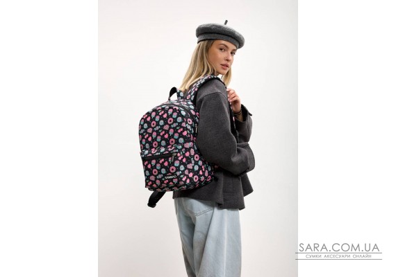 Женский рюкзак Sambag Talary черный принт "Cake"