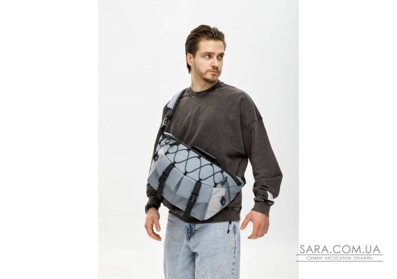 Мужская сумка-бананка для ноутбука Sambag Urban Pro синяя