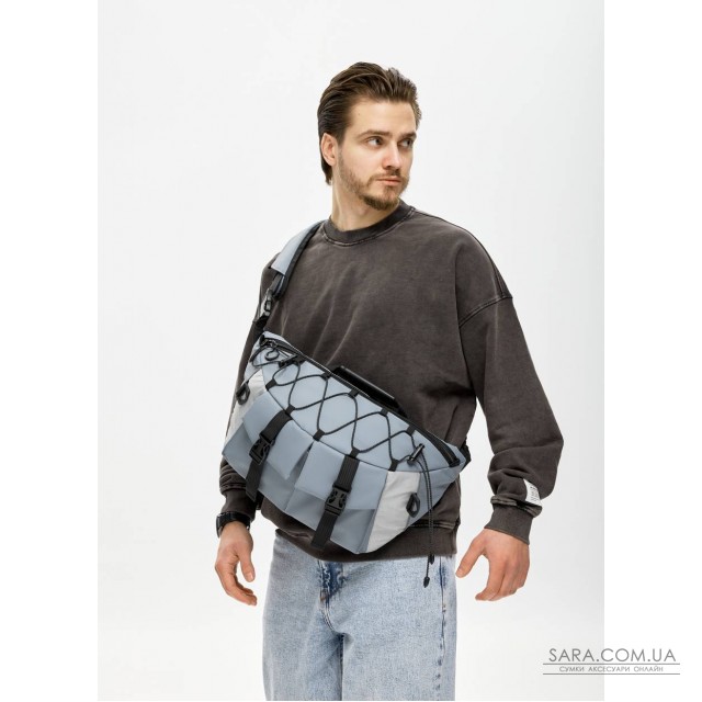 Мужская сумка-бананка для ноутбука Sambag Urban Pro синяя Мужская сумка-бананка для ноутбука Sambag Urban Pro синяя