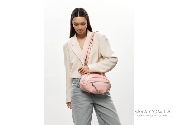 Сумка через плече женская бананка Sambag Pure пудра