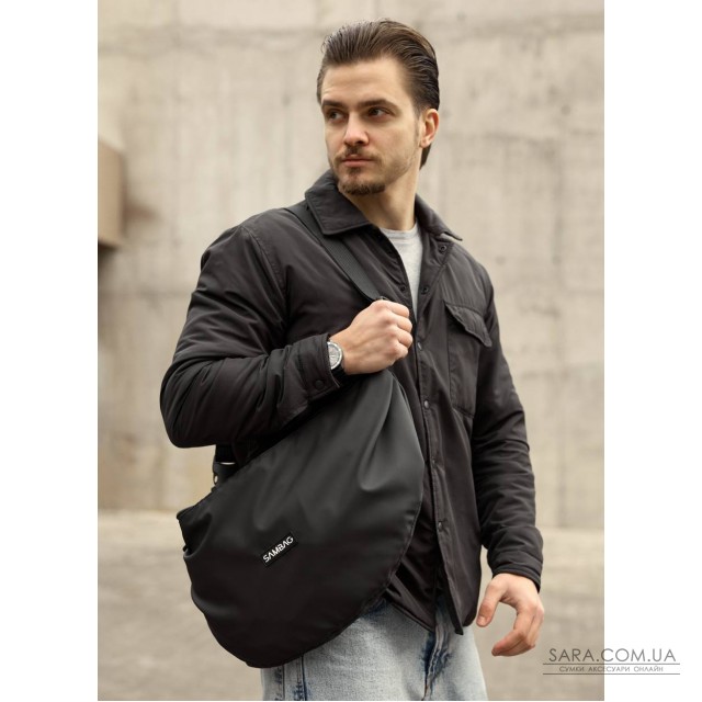 Мужская сумка Sambag HOBO Bag-glove черная тканевая Мужская сумка Sambag HOBO Bag-glove черная тканевая