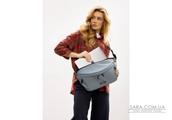 Женская сумка-бананка под ноутбук Sambag Urban Laptop синяя