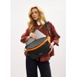 Женская сумка-бананка под ноутбук Sambag Urban Laptop черно-оранжевая