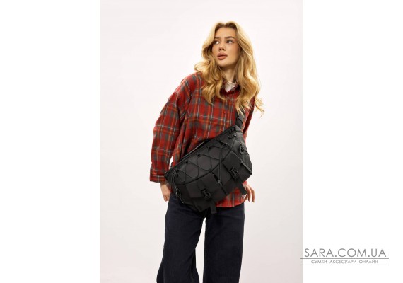 Женская сумка-бананка для ноутбука Sambag Urban Pro черная