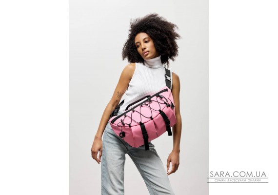 Женская сумка-бананка под ноутбук Sambag Urban Pro розовая