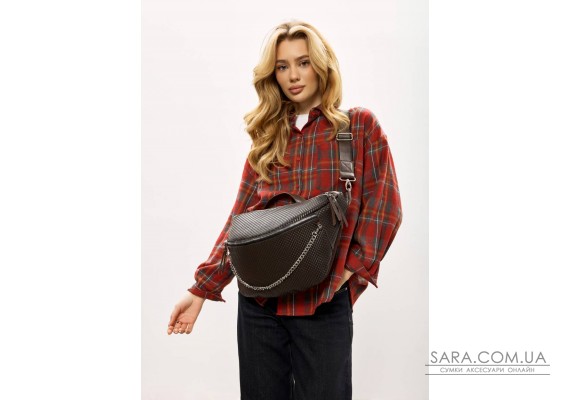 Женская кожаная сумка-бананка для ноутбука Sambag Urban Laptop