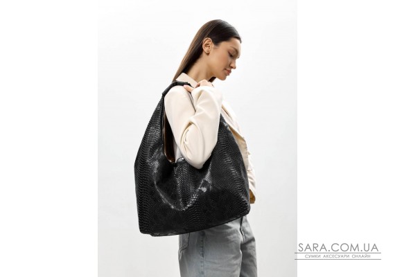 Женская сумка Sambag HOBO L с принтом крокодила