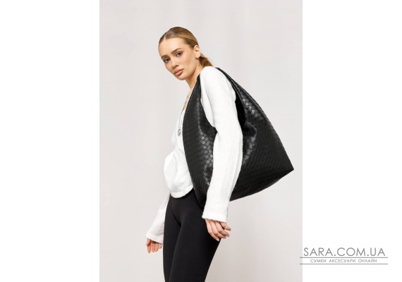Женская сумка Sambag HOBO WEAVE черная
